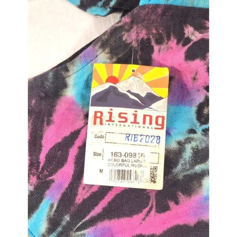 Rising International Tie-Dye Embroidered‎ Mushrooms Hobo Crossbody Bag